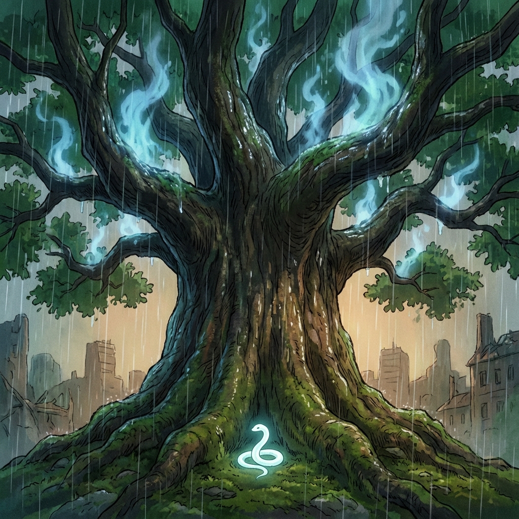 西成・飛田の守護神「黒龍大神」— 巨大楠に宿る伝説と、色街の記憶を刻むパワースポット